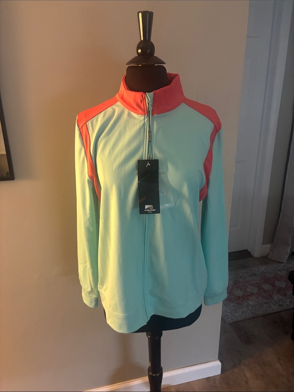Head Mint and Coral Zip-Front Tennis/Golf Jacket